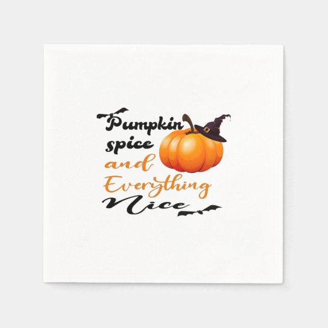 Pumpkin Spice And Everything Nice Fall Halloween G Napkin (Front)