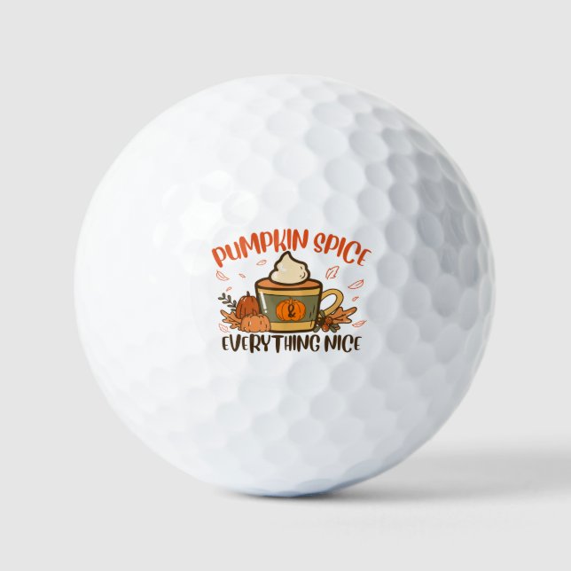Pumpkin Spice And Everything Nice Fall Halloween  Golf Balls (Front)