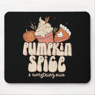 Pumpkin Spice and Everything Nice Fall Latte Coffe Mouse Pad