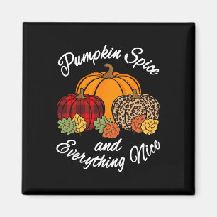 Pumpkin Spice And Everything Nice Fall Plaid Leopa Magnet