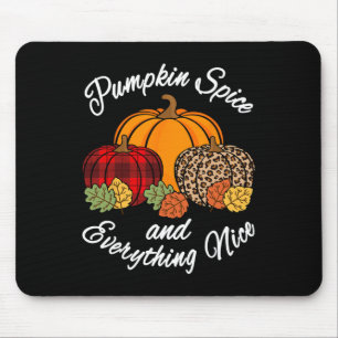 Pumpkin Spice And Everything Nice Fall Plaid Leopa Mouse Pad