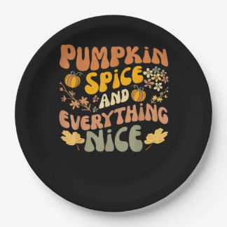 Pumpkin Spice And Everything Nice Fall Season Fall Paper Plate
