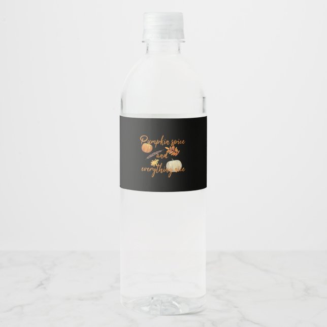 Pumpkin Spice And Everything Nice - Funny Hallowee Water Bottle Label (Front)