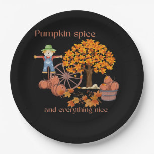 Pumpkin Spice And Everything Nice Funny Quote Paper Plate