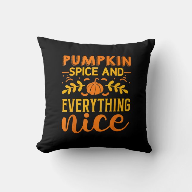 Pumpkin Spice And Everything Nice Funny Sloth and  Cushion (Front)