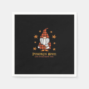 Pumpkin Spice And Everything Nice Gnome Drinking C Napkin