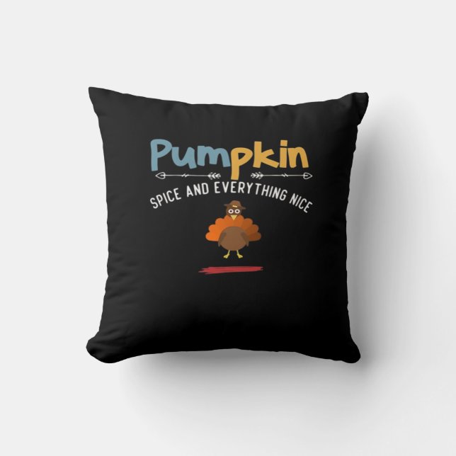 Pumpkin Spice And Everything Nice Sloth Halloween Cushion (Front)