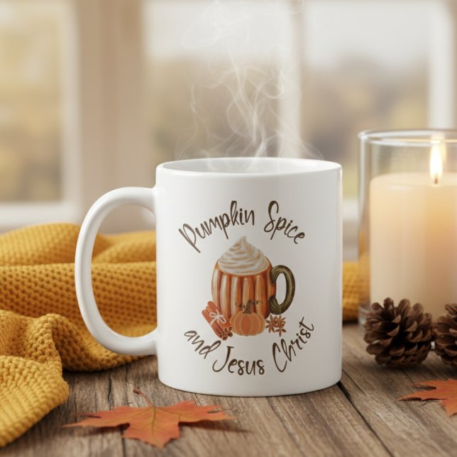 Pumpkin Spice and Jesus Christ Christian Autumn Coffee Mug (Pumpkin Spice and Jesus Christ Christian Autumn Coffee Mug)