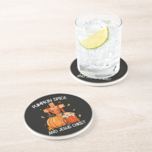 Pumpkin Spice and Jesus Christ Coaster