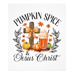 Pumpkin Spice And Jesus Christ Cross Pumpkin Chris Photo Print