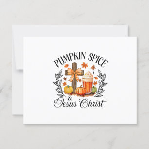 Pumpkin Spice And Jesus Christ Cross Pumpkin Chris RSVP Card