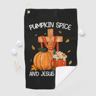 Pumpkin Spice and Jesus Christ Golf Towel