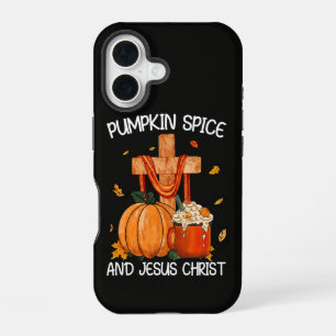 Pumpkin Spice and Jesus Christ iPhone 16 Case