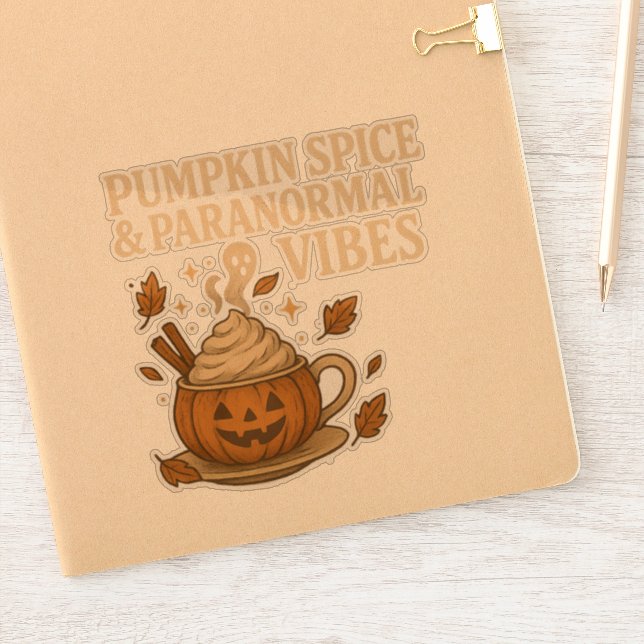 Pumpkin Spice And Paranormal Vibes Fall Ghost (Notebook)