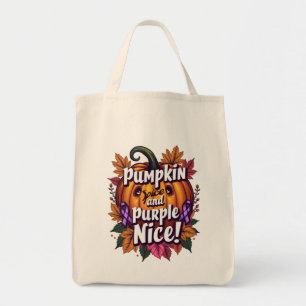 Pumpkin Spice and Purple Nice: Funny Fall Awarenes Tote Bag