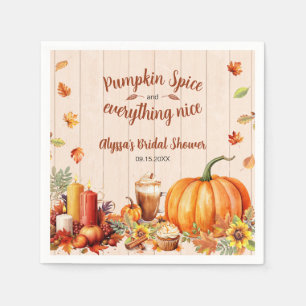 Pumpkin Spice Autumn Bridal Shower Party Napkin
