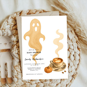 Pumpkin Spice Autumn Coffee drinks Baby Shower Invitation