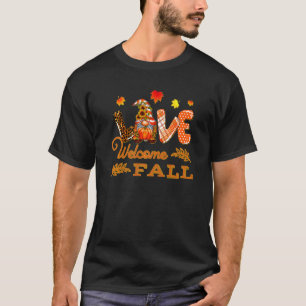 Pumpkin Spice Autumn Fall Coffee Lover Gnome Hallo T-Shirt