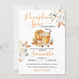 Pumpkin Spice Baby Shower and Everything Nice  Invitation