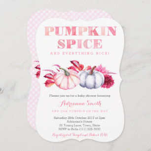 Pumpkin Spice Baby Shower invites for a Girl