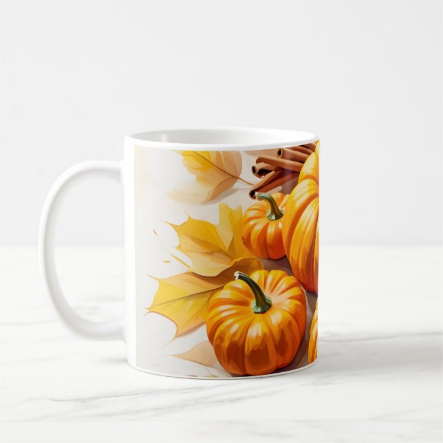 Pumpkin Spice Bliss | Cosy Autumn Design Coffee Mug (Left)