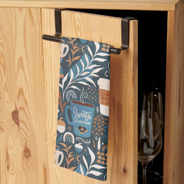 Pumpkin Spice Boho Fall Tea Towel (Thirds Fold)