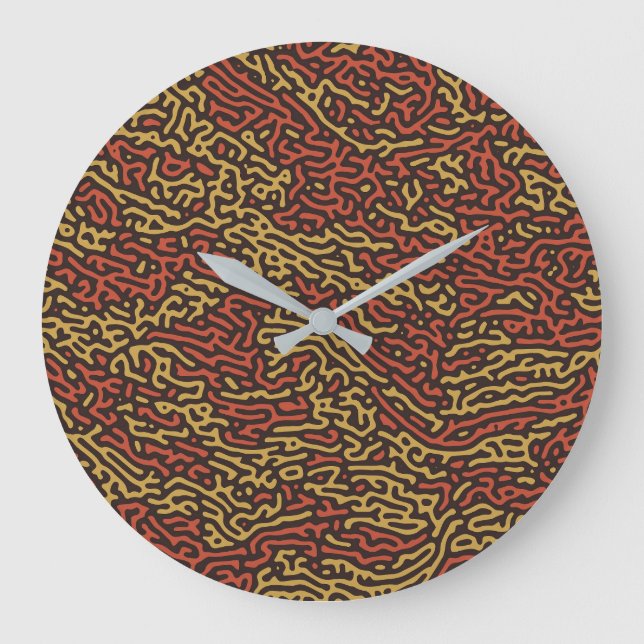Pumpkin Spice Camouflage Autumn Colour Pattern Large Clock (Front)
