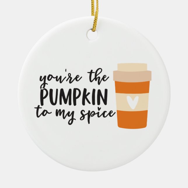 Pumpkin Spice Ceramic Ornament (Front)