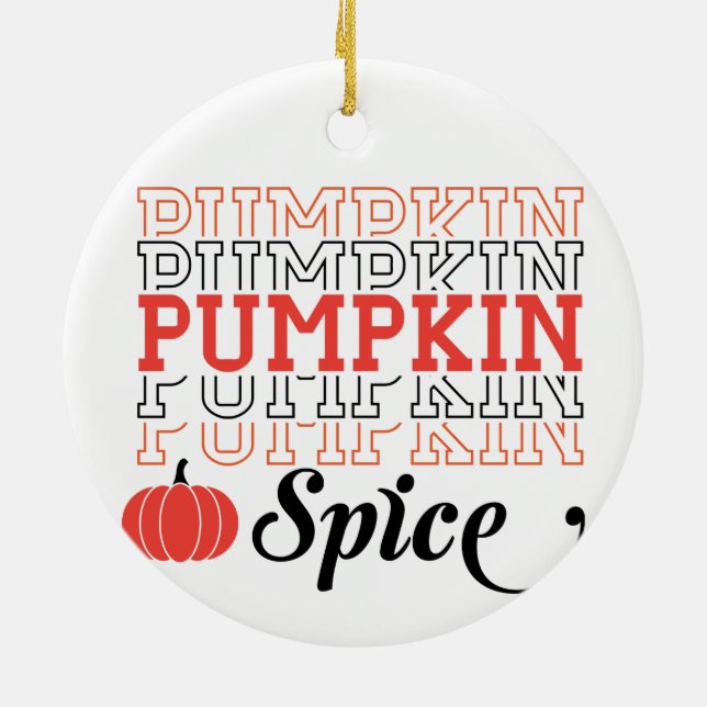 Pumpkin Spice Ceramic Ornament (Back)