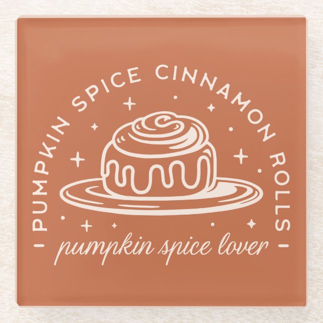 Pumpkin Spice Cinnamon Rolls Glass Coaster (Front)