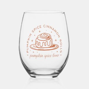 Pumpkin Spice Cinnamon Rolls Stemless Wine Glass