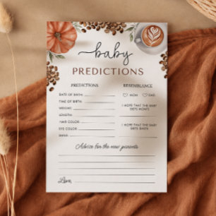 Pumpkin Spice Coffee Baby Shower Baby Predictions Invitation