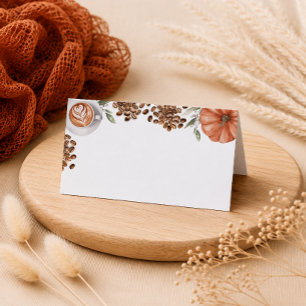 Pumpkin Spice Coffee Baby Shower Food Label Place Card