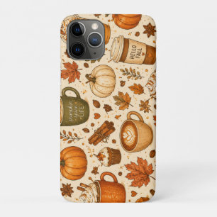 Pumpkin Spice Coffee Fall Pattern iPhone 11 Pro Case