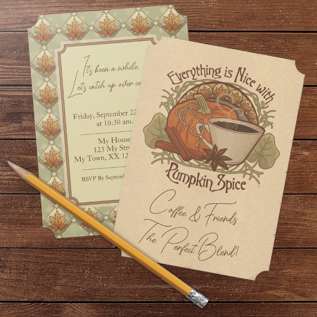 Pumpkin Spice Coffee & Friends Invitation (Pumpkin Spice Coffee & Friends Invitation - Ticket Corners)