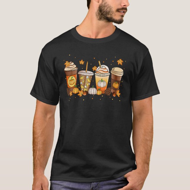 Pumpkin Spice Coffee Latte Fall Autumn Season Than T-Shirt (Front)