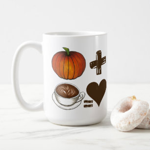 Pumpkin Spice + Coffee Latte = Love Heart Mug
