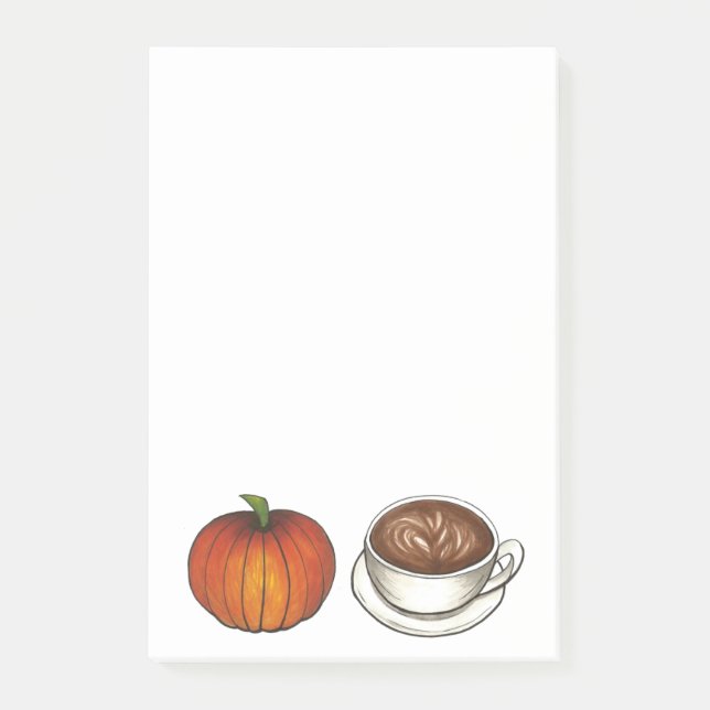 Pumpkin Spice Coffee Latte Post-It Notes (Front)