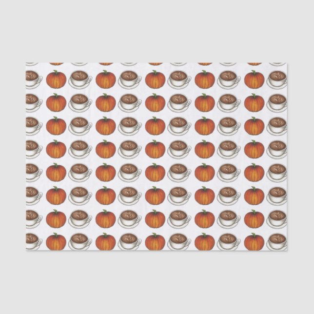Pumpkin Spice Coffee Latte Tissue Paper Gift Wrap (Front)