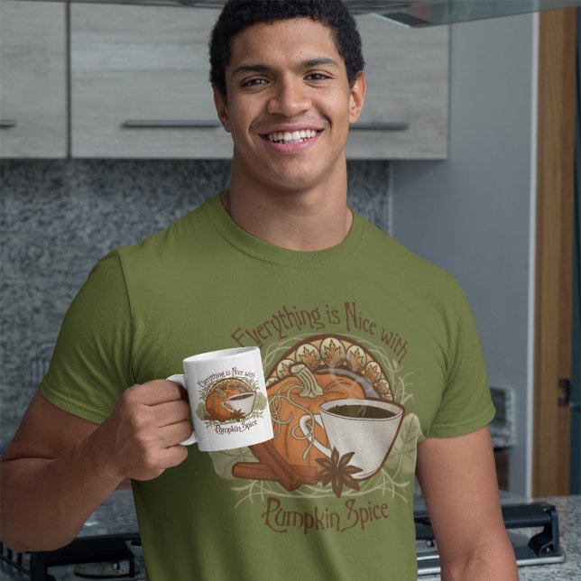 Pumpkin Spice Coffee T-Shirt (Pumpkin Spice Coffee T-shirt - Vintage Style Design)