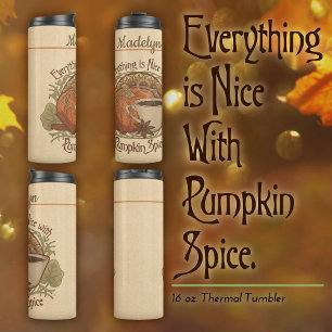 Pumpkin Spice Coffee Vintage Look  Thermal Tumbler