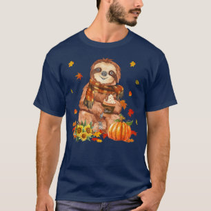Pumpkin Spice Cute Baby Sloth Fall Autumn Thanksgi T-Shirt