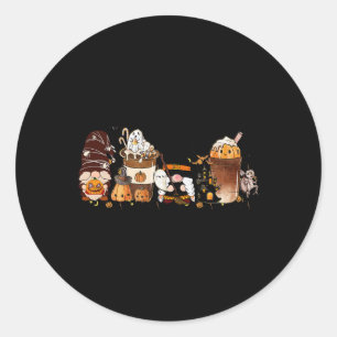 Pumpkin Spice Cute Latte Iced Autumn Coffee Fall H Classic Round Sticker
