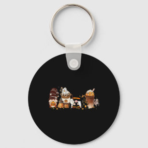 Pumpkin Spice Cute Latte Iced Autumn Coffee Fall H Key Ring