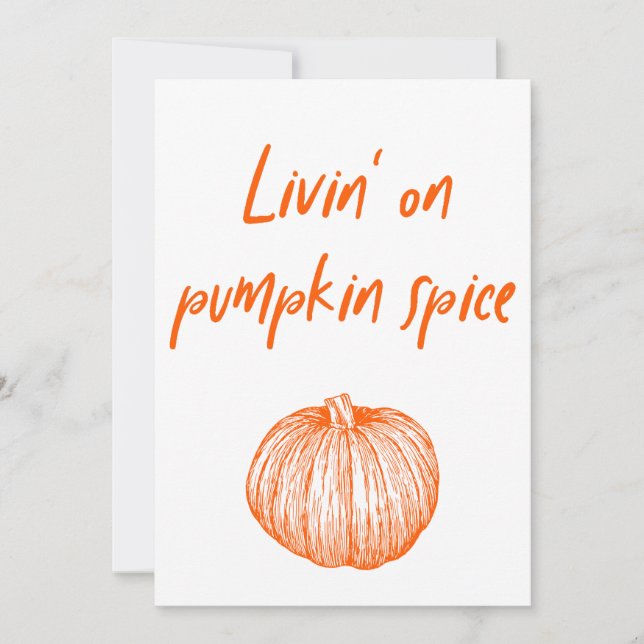 Pumpkin Spice Delicious Autumn Kawaii Word Art Invitation (Front)