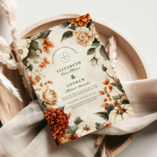 Pumpkin Spice Elegance Wedding Invitation