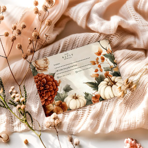 Pumpkin Spice Elegance Wedding RSVP Card