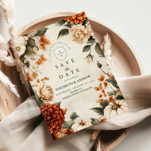 Pumpkin Spice Elegance Wedding Save The Date