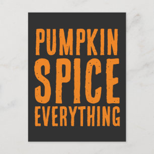PUMPKIN SPICE EVERYTHING AUTUMN POSTCARD POSTCARDS