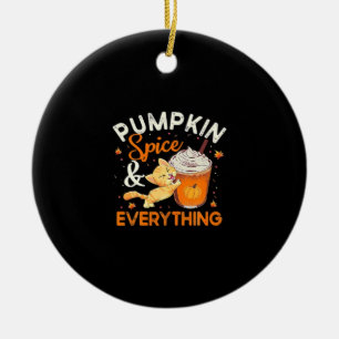Pumpkin Spice Everything Cat Lover Classic Ceramic Ornament